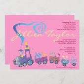 Zug-jüdisches Baby, das Einladungs-Hebräer-Mädchen Einladung (Vorne/Hinten)