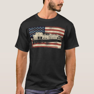 Zug Lokomotive Diesel Zug - amerikanische Flagge T-Shirt
