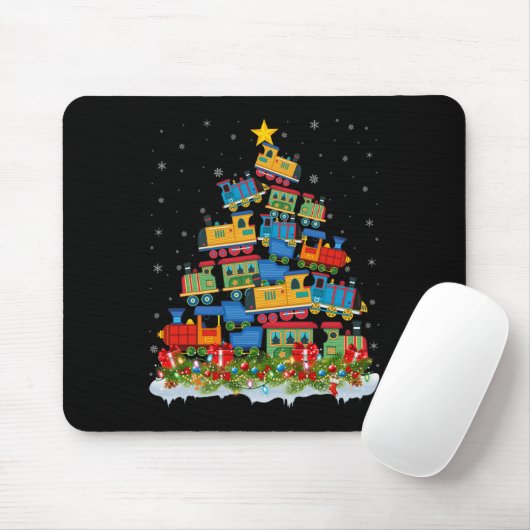 Zug Lover Xmas Tree Weihnachten Mousepad (Mit Mouse)