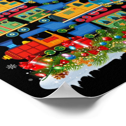 Zug Lover Xmas Tree Weihnachten Poster (Ecke)