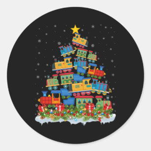 Zug Lover Xmas Tree Weihnachten Runder Aufkleber