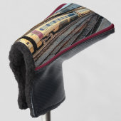Zug Maroon und Beige Golf Headcover (3/4 Vorderseite)