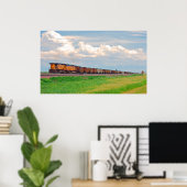 Zug mit vielen Autos Plakat (Heimbüro)