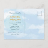 Zug Motor Boy 2. Geburtsdatum Einladung Postkarte (Rückseite)