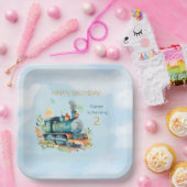 Zug Motor Boy 2. Geburtstag Pappteller (Party)