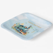 Zug Motor Boy 2. Geburtstag Pappteller (Gewinkelt)