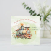 Zug Motor Junge 1. Einladung zum Geburtstag (Stehend Vorderseite)