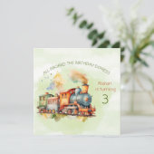 Zug Motor Junge 3. Einladung zum Geburtstag (Stehend Vorderseite)
