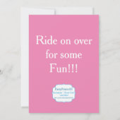 Zug-Motor-Rosa-Streifen-lila Einladung (Rückseite)
