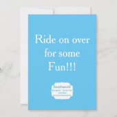 Zug-Motor, Rot Stripes Baby-Blau-Polka-Punkt Einladung (Rückseite)