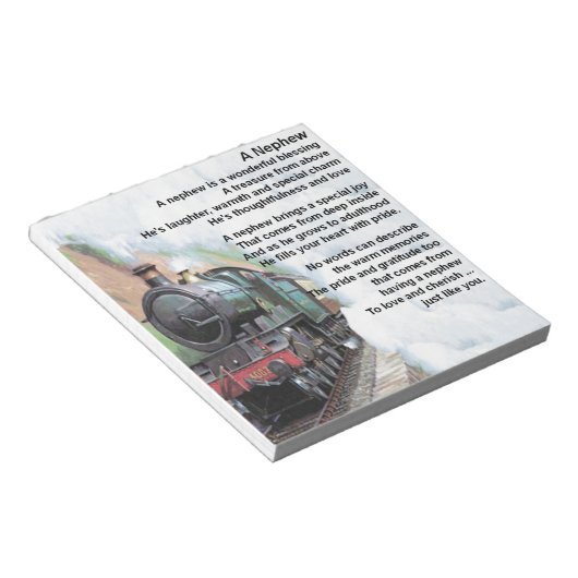 Zug - Nephew-Gedicht Notizblock (angewinkelt)