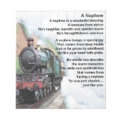 Zug - Nephew-Gedicht Notizblock (Vorderseite)