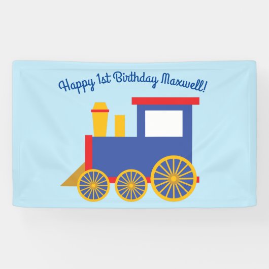 Zug Niedlich Choo-Choo 1. Geburtstag Party Thema Banner (Horizontal)