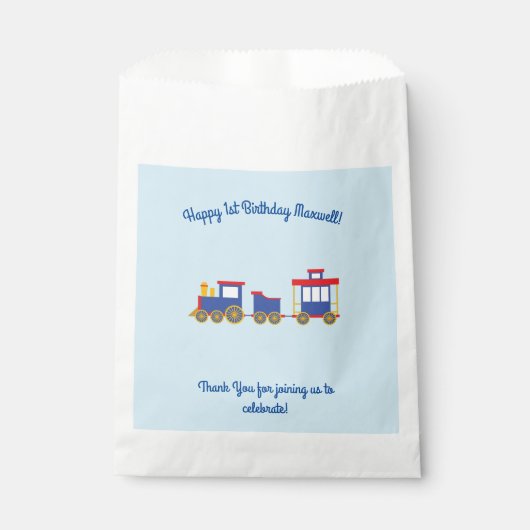 Zug Niedlich Choo-Choo 1. Geburtstag Party Thema Geschenktütchen (Vorderseite)