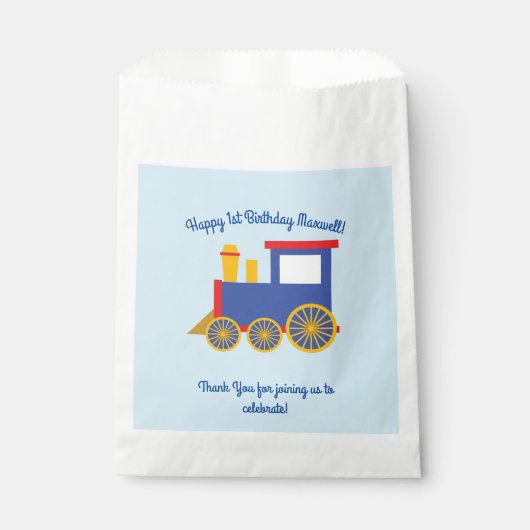 Zug Niedlich Choo-Choo 1. Geburtstag Party Thema Geschenktütchen (Vorderseite)