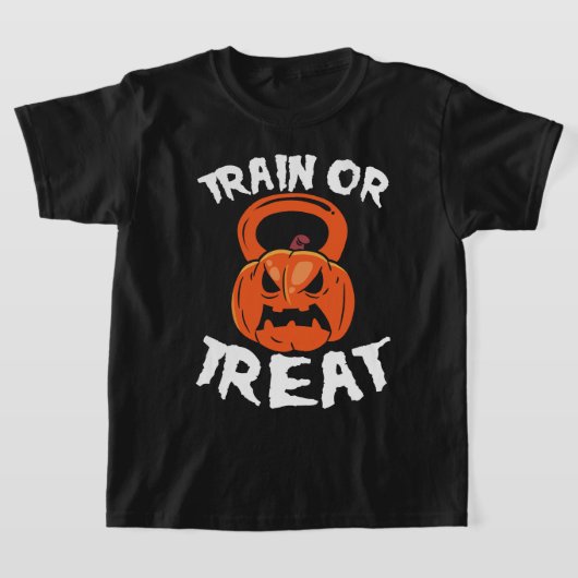 Zug oder Leckerei Halloween Kettlebell Ausrichtung T-Shirt (Ablage )