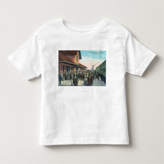 Zug-Passagiere De-Boarding Kleinkind T-shirt (Vorderseite)