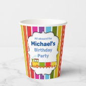 Zug Personalisiert Geburtstag Pappbecher (Rückseite)