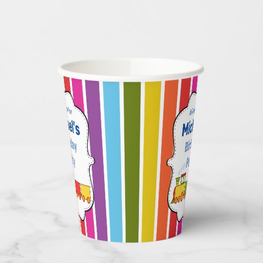 Zug Personalisiert Geburtstag Pappbecher (Links)