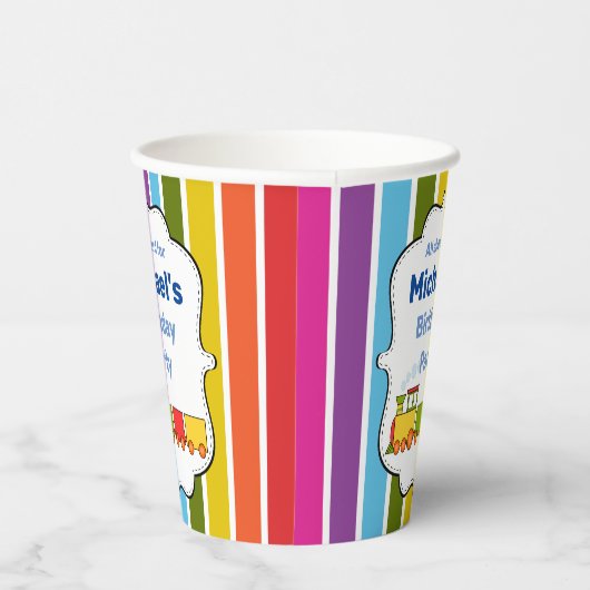 Zug Personalisiert Geburtstag Pappbecher (Rechts)