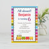 Zug Personalisiert jeden Geburtstag Einladung (Stehend Vorderseite)