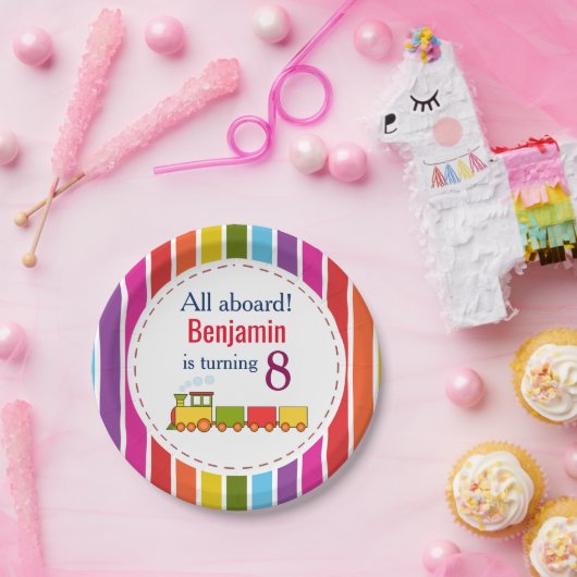 Zug Personalisiert jeden Geburtstag Pappteller (Party)