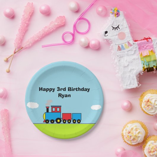 "Zug-" personalisierter PapierTeller (Party)