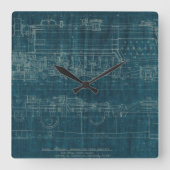 Zug-Plan I Quadratische Wanduhr (Vorderseite)