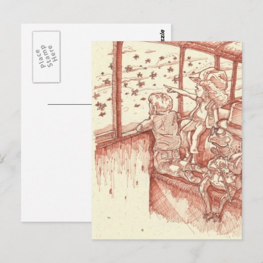 Zug Postkarte (Vorne/Hinten)