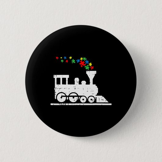 Zug Puzzle Piece Autismus Bewusstsein Niedlich Jun Button (Vorderseite)