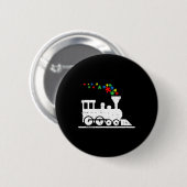 Zug Puzzle Piece Autismus Bewusstsein Niedlich Jun Button (Vorne & Hinten)