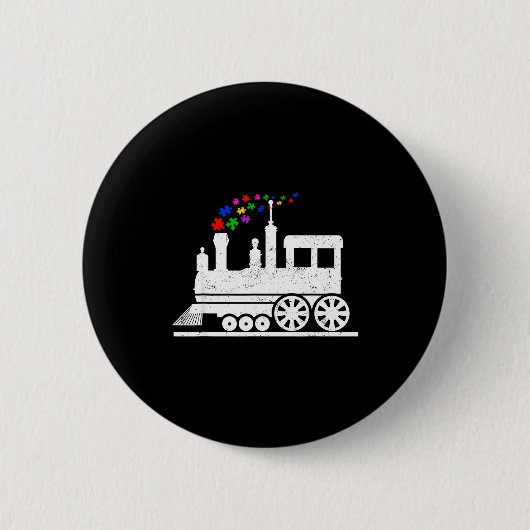Zug-Puzzleteil Autismus-Bewusstseinsmonat Kinder J Button (Vorderseite)