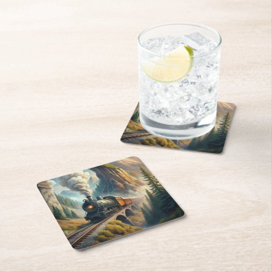 Zug Rechteckiger Pappuntersetzer (Vor Ort)