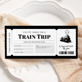 Zug Reise Boarding Pass Ticket Geschenkgutschein Einladung