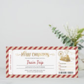 Zug Reise Weihnachten Boarding Pass Geschenk Ticke Einladung (Stehend Vorderseite)