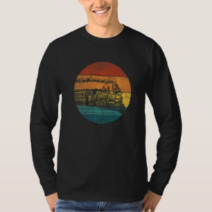 Zug Retro Zug Männer Frauen Eisenbahn Dampflok T-Shirt