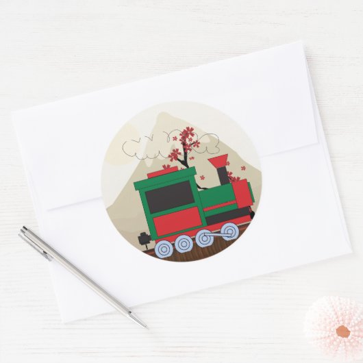 Zug Runder Aufkleber (Umschlag)