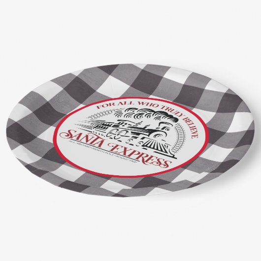 Zug Santa Express Pappteller (Schrägansicht)