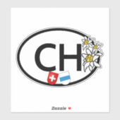Zug & Schweiz | Edelweiss-Blume | Oval Aufkleber (Blatt)