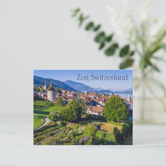 Zug Schweiz Postkarte (Stehend Vorderseite)