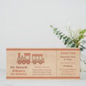 Zug Ticket Boarding Pass Kindergeburtstag Einladung (Stehend Vorderseite)