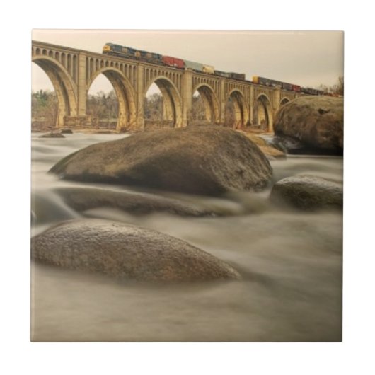 Zug über James River Fliese (Vorderseite)