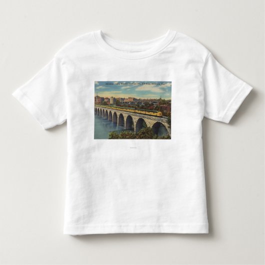 Zug-Überfahrt-Stein-Bogen-Brücke Kleinkind T-shirt (Vorderseite)