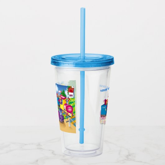 Zug und Auto Acryltrinkbecher (Rechts)