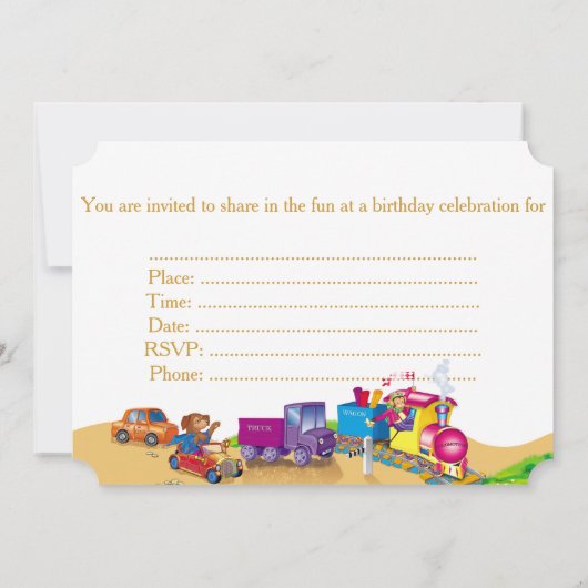 Zug und Auto Einladung (Rückseite)