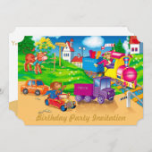 Zug und Auto Einladung (Vorne/Hinten)