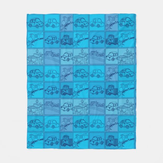 Zug und Auto Fleecedecke (Vorderseite)