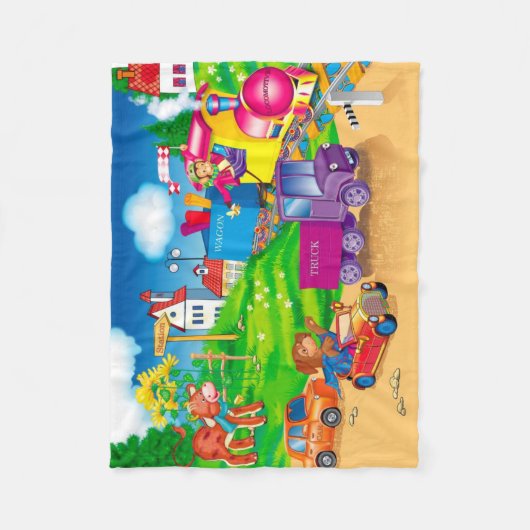 Zug und Auto Fleecedecke (Vorderseite)