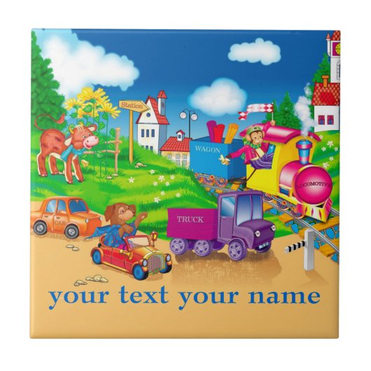 Zug und Auto Fliese (Vorderseite)