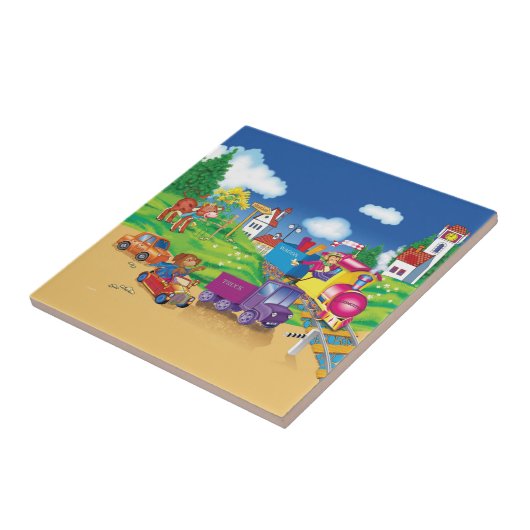 Zug und Auto Fliese (Seite)